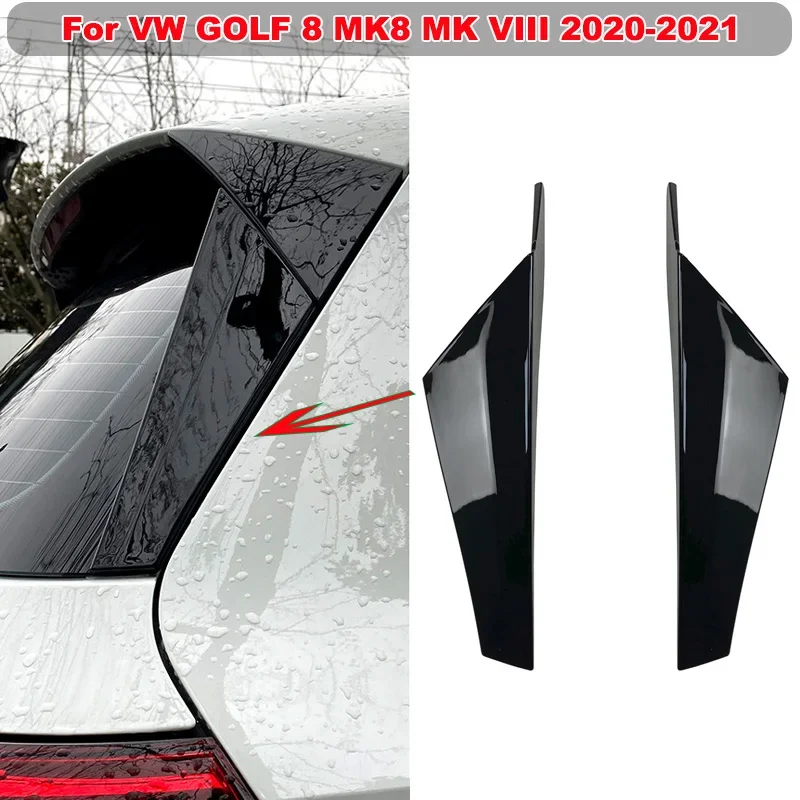 

2PCS/SET Rear Window Deflector Spoiler Canard Cover Sticker Trim Splitter For VW GOLF 8 MK8 MK VIII 2020-2021 Car Accessories