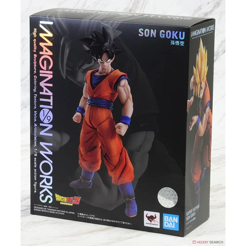 Bandai Original Dragon Ball Z Anime IMAGINATION WORKS 1/9 Son Goku Action Figures Collectible Model Doll Toys Gifts for Kids