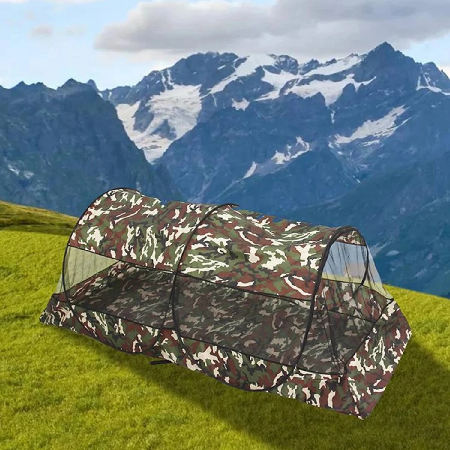 Lightweight, Easy-to-Setup, and Durable Single Bed Camping Tent for Effortless Outdoor Trips. Versatile and Compact with Zippere