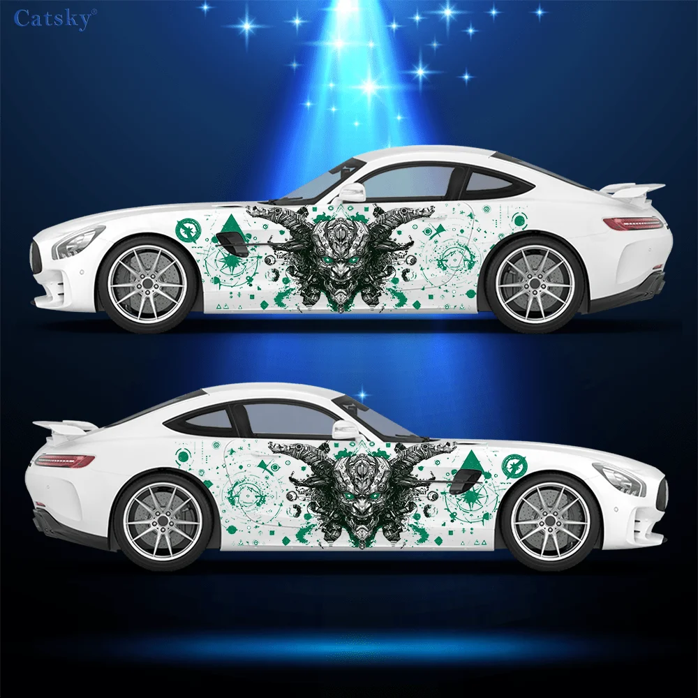 

Рогатый монстр, красочные автомобильные виниловые наклейки, самоклеящаяся наклейка из ПВХ, подходит для грузовиков, внедорожников, украшения, автоаксессуары, подарок