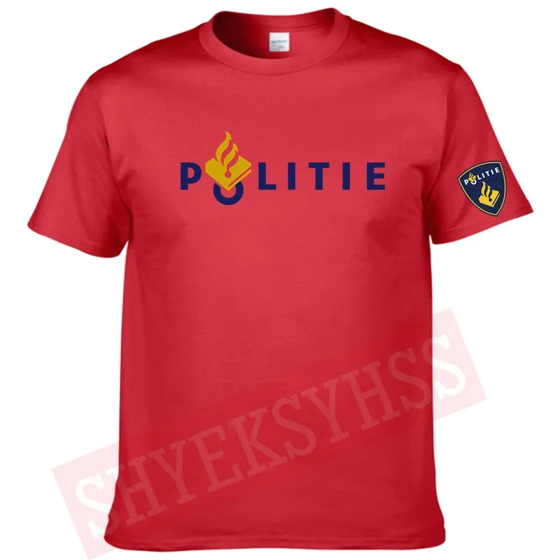 Netherlands Politie bedrucktes T-Shirt Herren T-Shirt Mode Kurzarm hochwertige 100% Baumwolle O-Neck T-Shirt