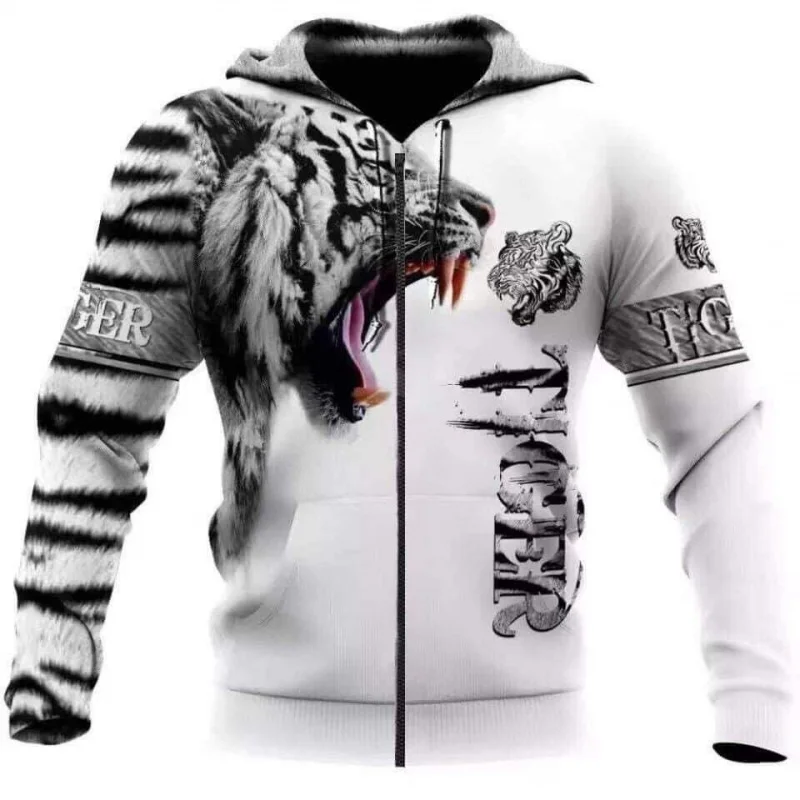 

Цельный свитер с капюшоном и 3D-принтом «Тигр», животный дизайн, куртка с капюшоном для мужчин