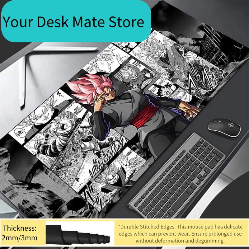 

Коврик для мыши, игровые компьютерные аксессуары, черно-белый коврик для клавиатуры в стиле манга, коврик для ноутбука, аниме, Dragon Ball, настольные коврики, игровой коврик для мыши с Гоку