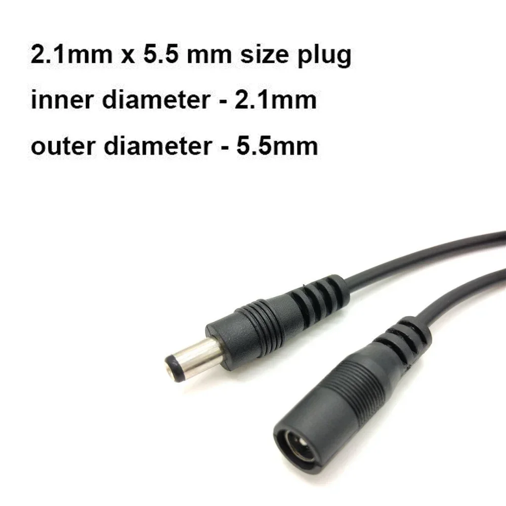 5M Camera Power Extension Cord 12V DC Power Cord 5.5*2.1mm Male Female Power Adapter Extension Cable CCTV Camera Extend Wire