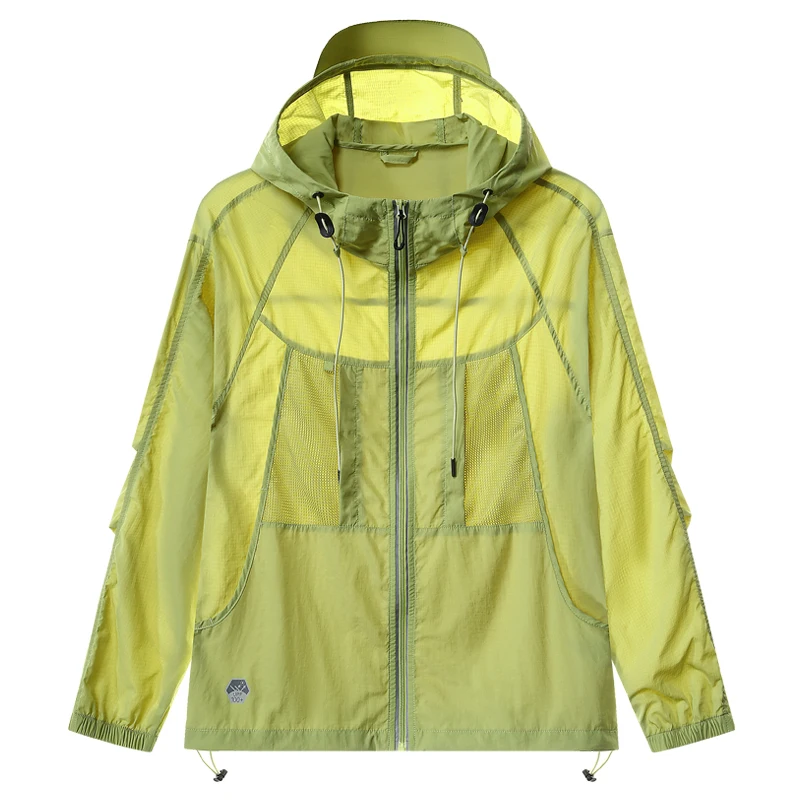 

Arrival Sun — защитная куртка | Мужская и женская свободная посадка с капюшоном, быстросохнущая и дышащая | Сплошной цвет в стиле тонкой пары