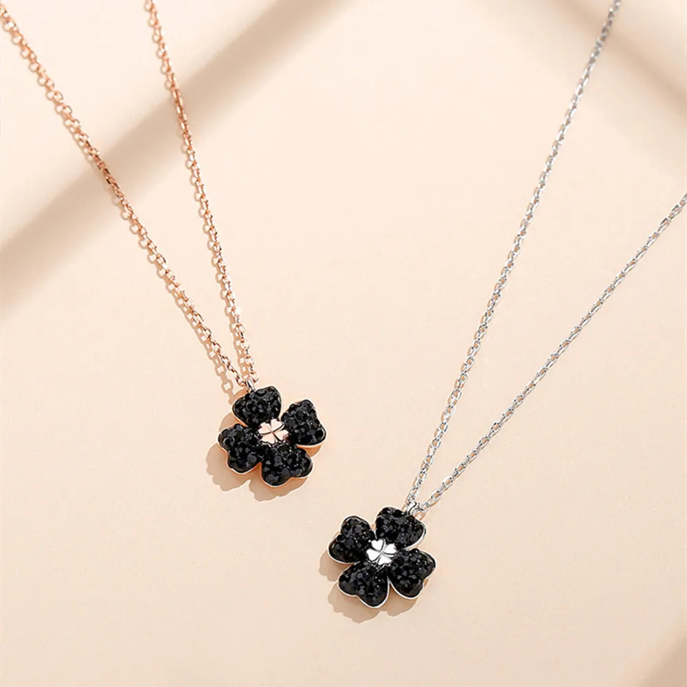 

Корейское серебряное ожерелье Lucky Clover — Mori Viral, роскошный воротник из розового золота