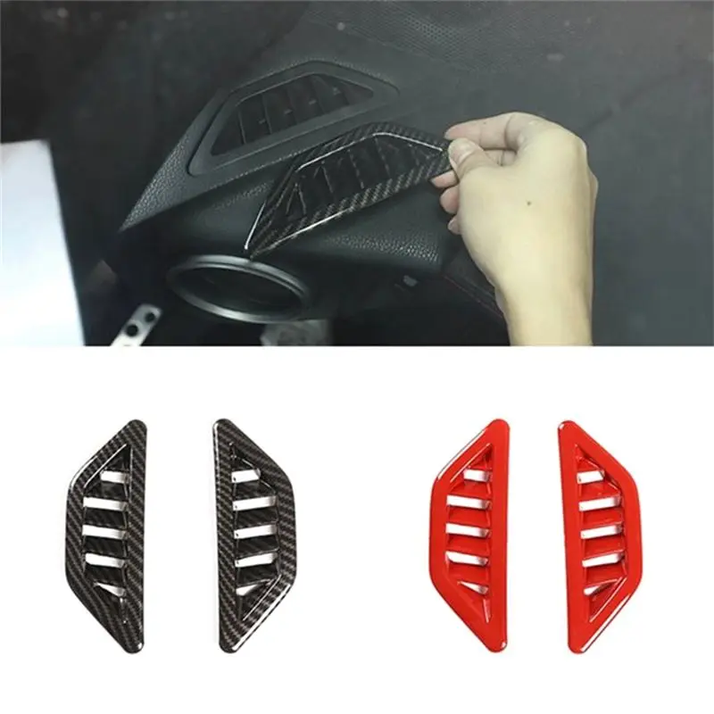 #23H Outlet Vent Trim Frame ,Carbon Fiber Dashboard Side Air Outlet Trim Air Conditioner Grille (Carbon Fiber Pattern)