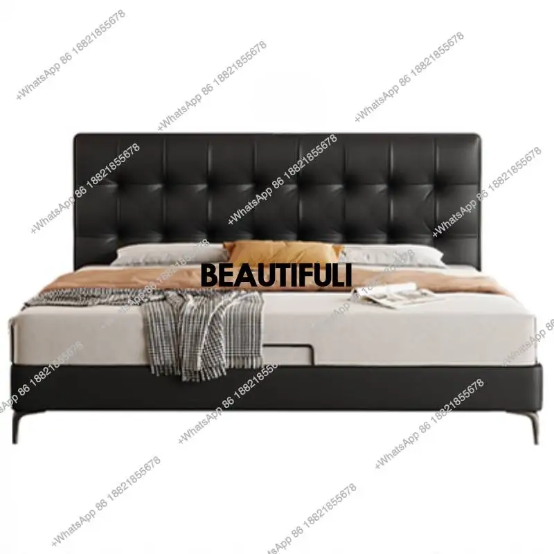 

Designer Black Double Bed Waterproof Full Size Wooden Platform Double Bed Headboards Luxury Letto Matrimoniale Bedroom Furniture