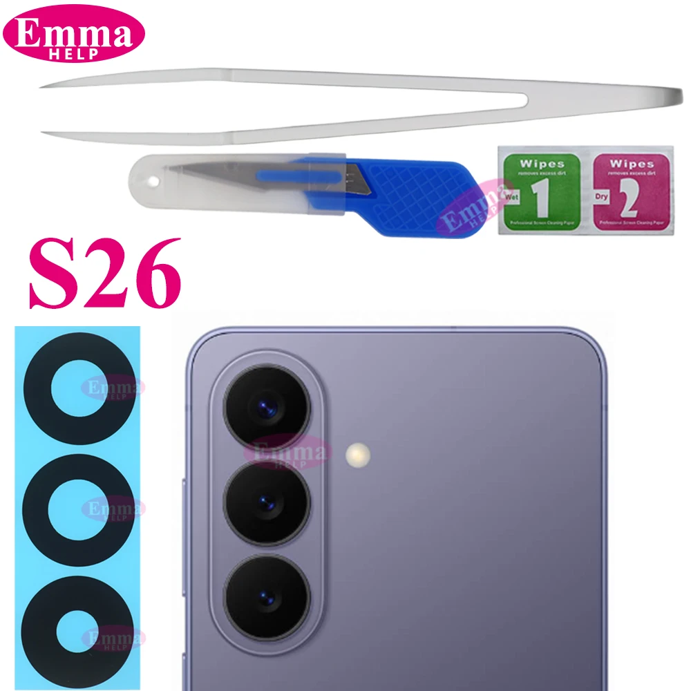 Camera Lens Glass for Samsung Galaxy S26 S25 S24 S23 Ultra Plus Rear Back Camera Glass Replacement Repair Parts with Adhesive image 6