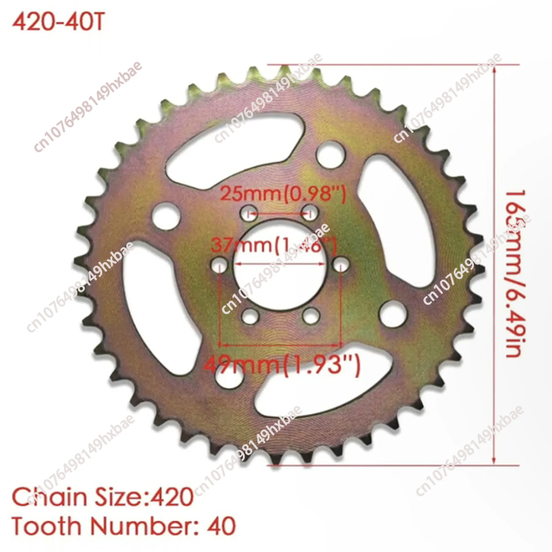Motorcycle 420-40/60 tooth inner diameter 37MM modified 6 hole sprocket bicycle