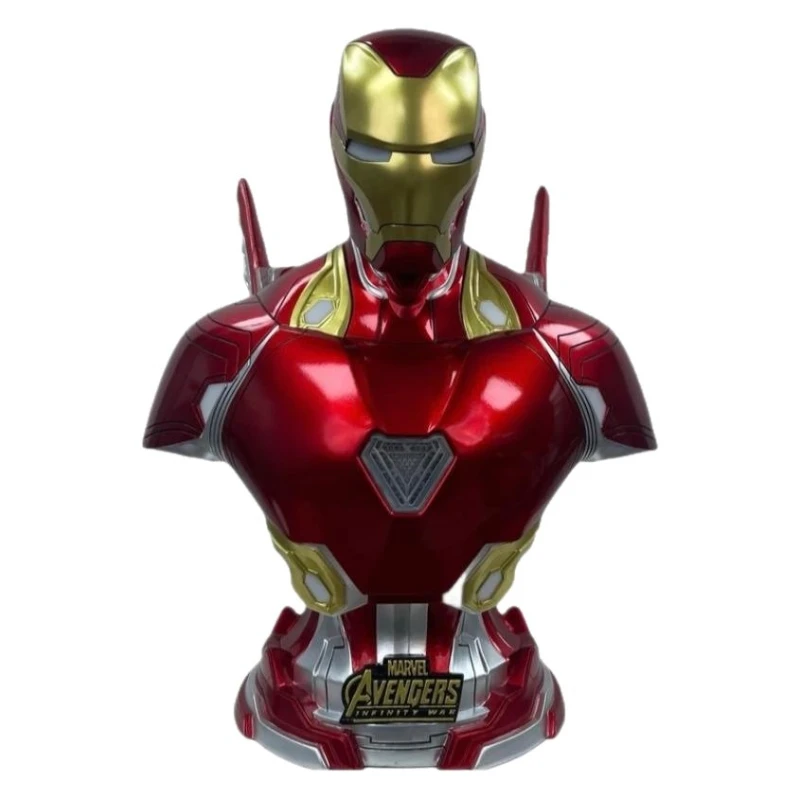 40cm The Avengers Movie Figure MK50 Iron Man Peripheral Resin Model Glow Statue Desktop Decoration Ornaments Birthday Gifts Toys