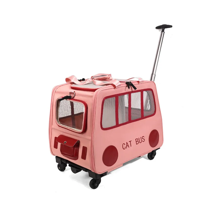 2025 Large Capacity Portable Pet Stroller for Dogs Breathable Pet Travel Cart Zipper Closure Backpack Style Outgoing Luggage