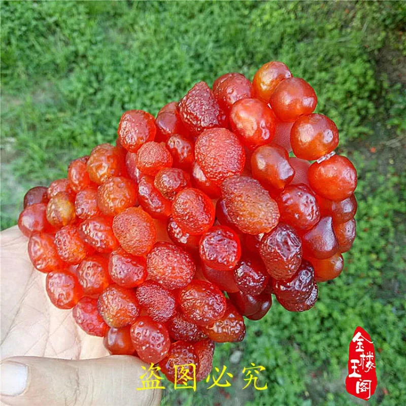 Jewelry Alashan Gobi Material Tendon Stone Raisin Bracelet Hemp Skin Cherry Red Sugar Heart Agate Hand