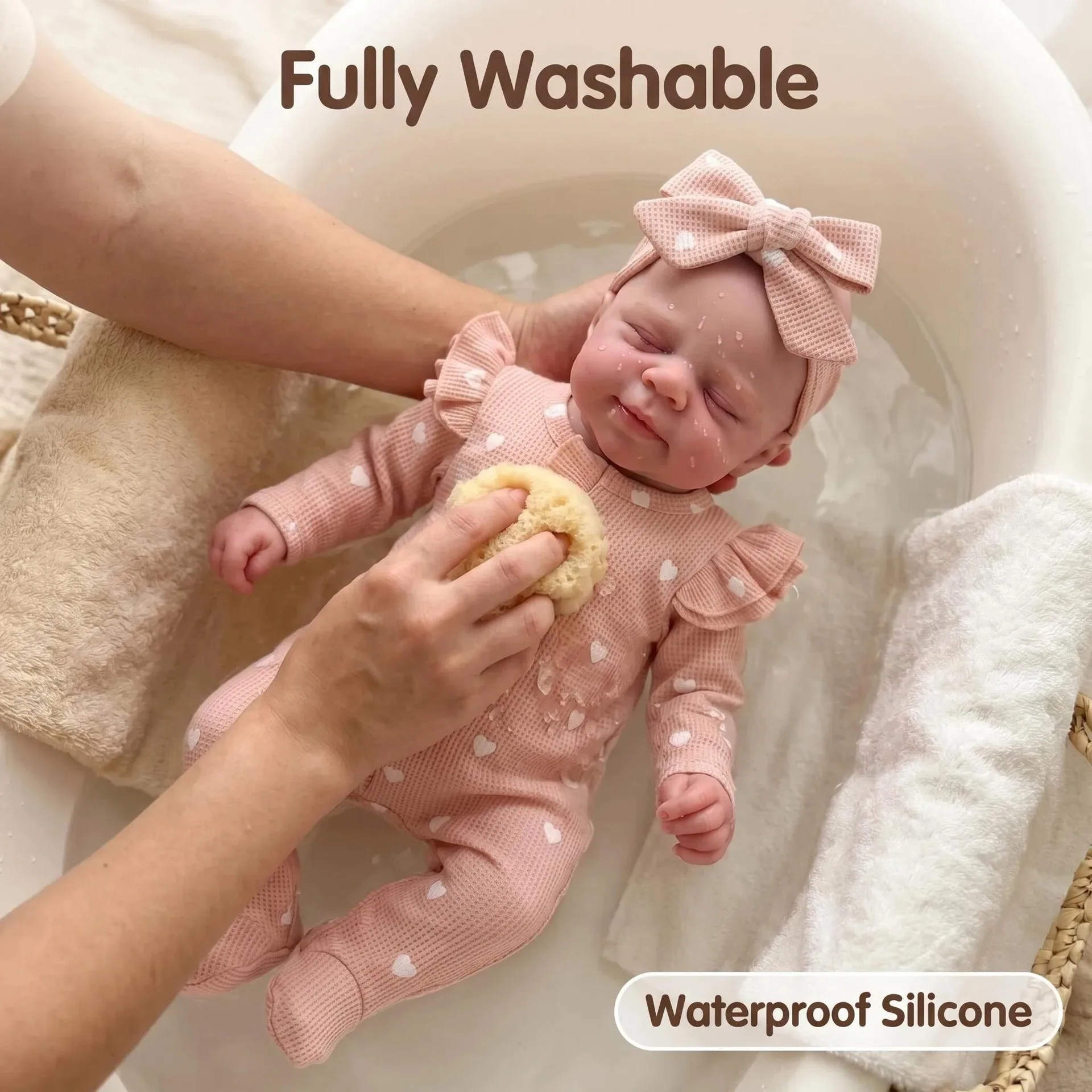 18inch Solid Silicone Baby Reborn Pascale Full Body Silicone Washable Hand Painted Lifelike Realistic Newborn Collectible Gift