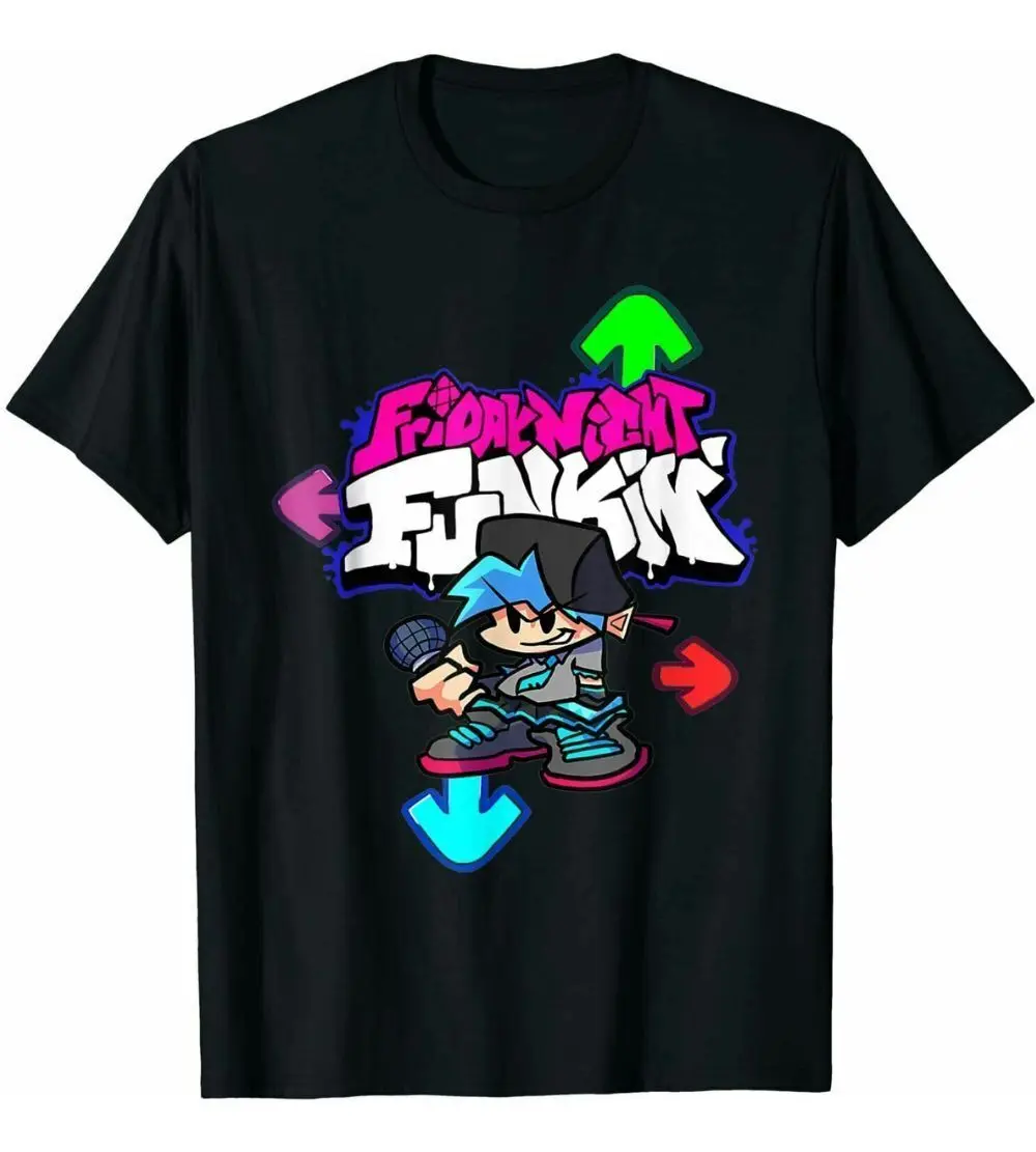 Friday Night Funkin Game Battle для женщин и мужчин забавная футболка черная футболка с круглым вырезом Friday Night Funkin Game Battle для женщин и мужчин забавная футболка черная футболка с круглым вырезом