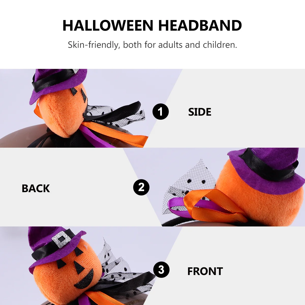 

2 шт., обручи для волос в виде тыквы на Хэллоуин, прочная железная ткань, забавные головные уборы на Хэллоуин для фестиваля, креативная шляпа волшебника, украшение для волос