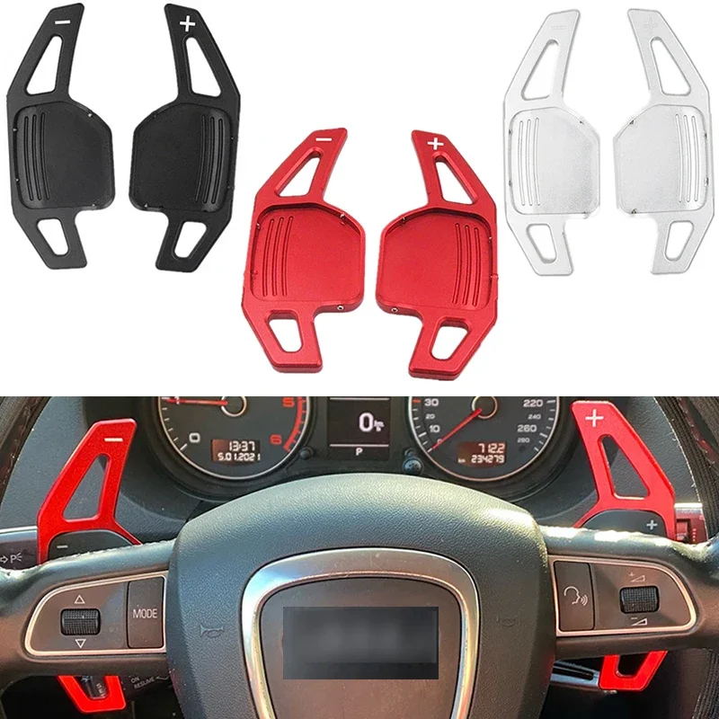 For Audi A3 A4L A5 A6 A7 A8 S4 S6 S7 Q3 Q5 Q7 TT 2012-2016 Year Steering Wheel Shift Paddle Shifter 2Pcs Red Black Silver