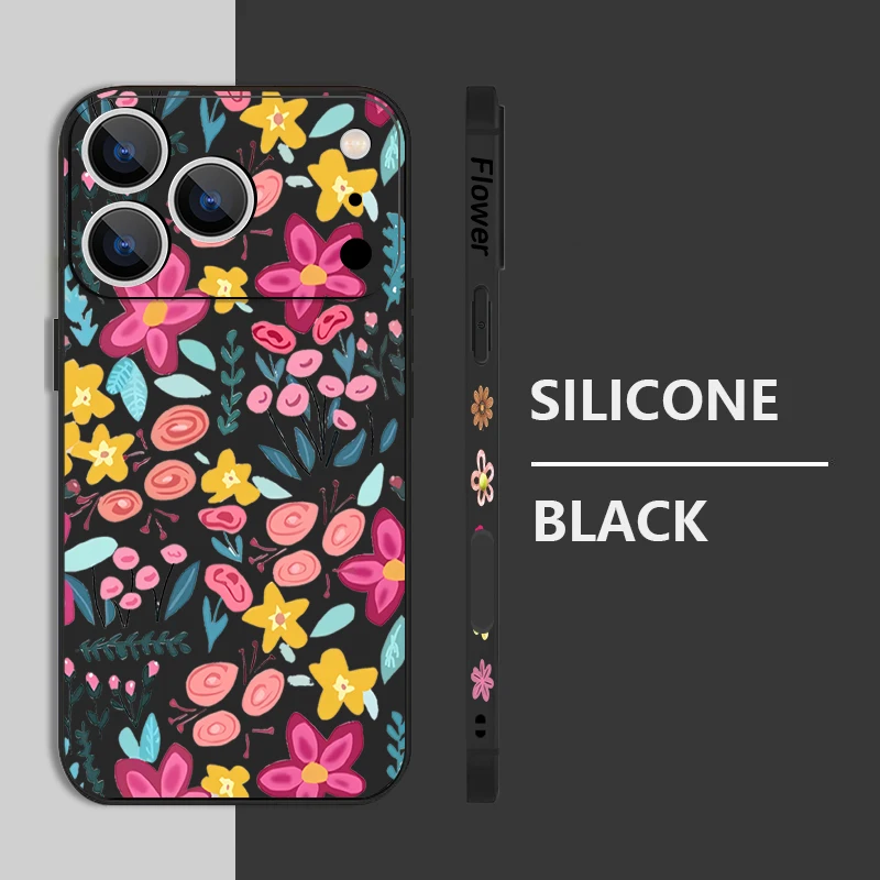 آيفون 17 برو ماكس حافظة ملونة اللوحة الزهور الحبل غطاء الهاتف ل فوندا آيفون 16 برو ماكس 15 14 13 12 11 16e الهواء