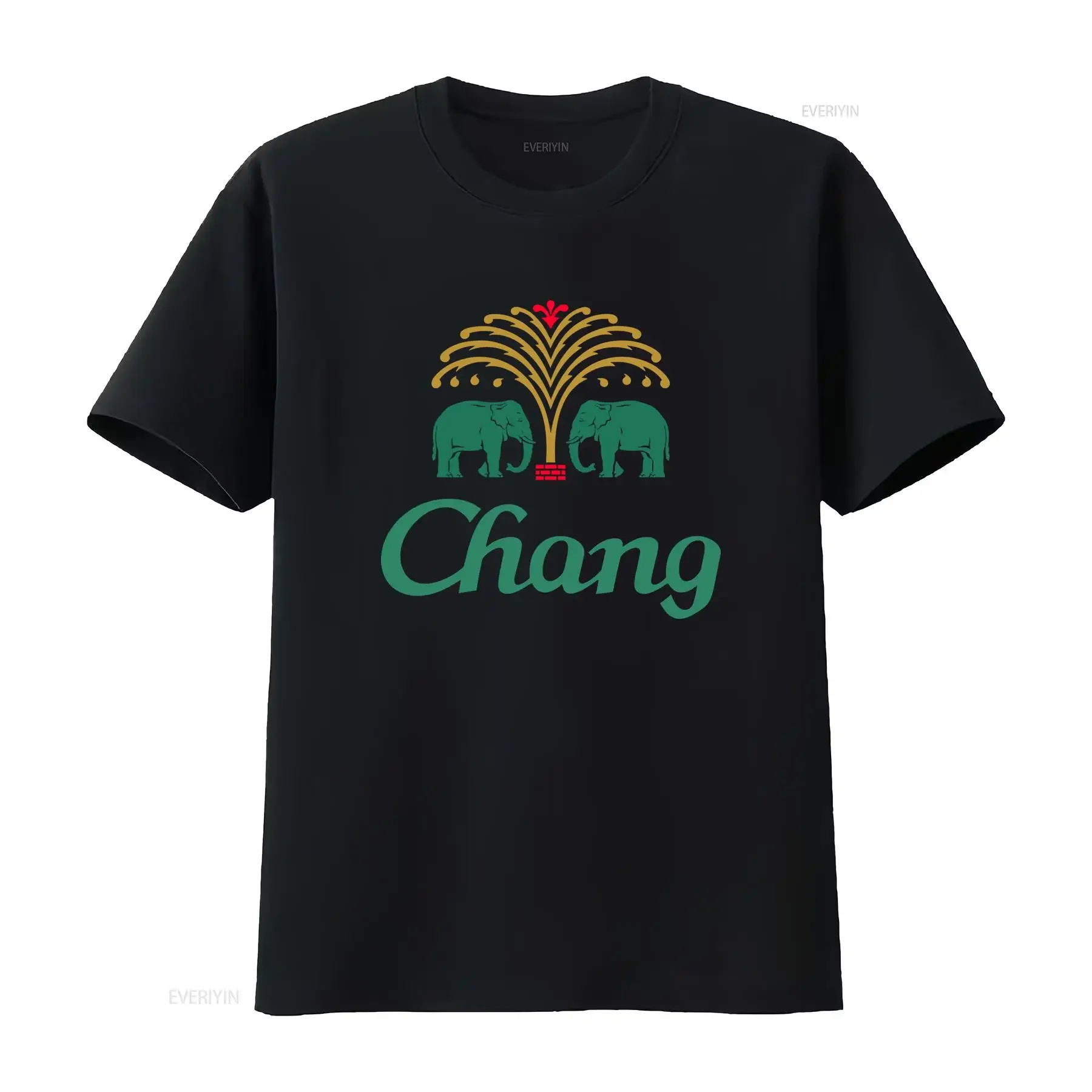 Chang Beer Bangkok Thailand Cool T Shirt for Men and Women with Elephant Tree Print vintage Washed designer clothes fashion