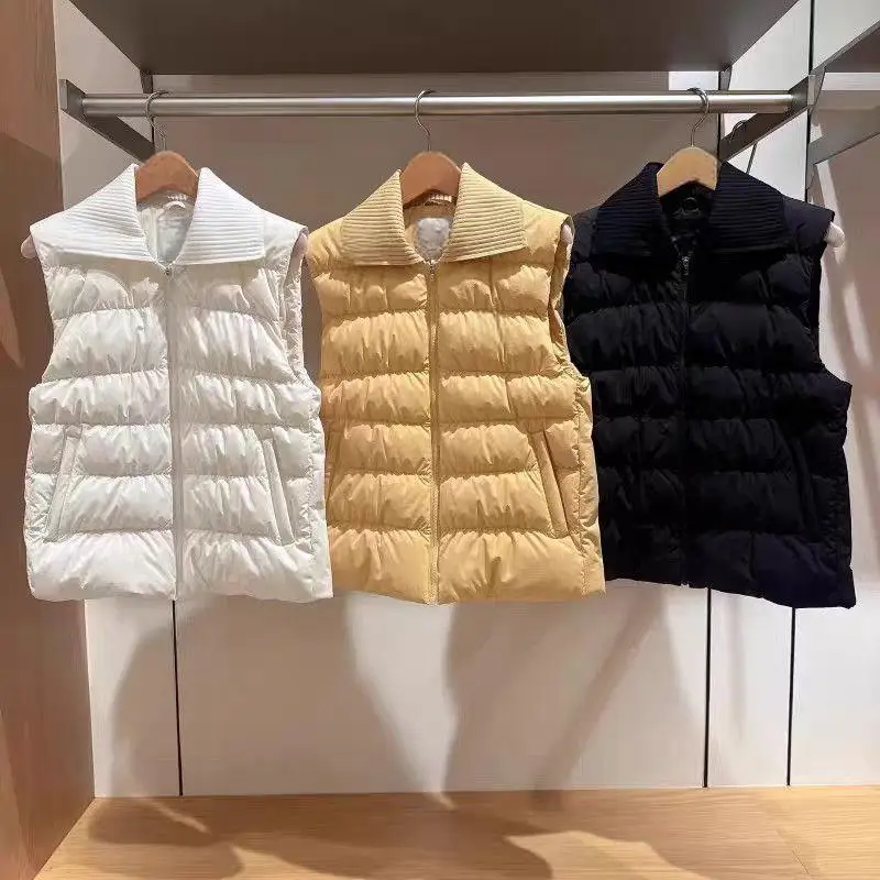 Clearance Sale-Autumn Winter Women Golf Waistcoat Lapel Cotton Vest With Warm Comfortable Sleeveless Versatile Golf Sportswear