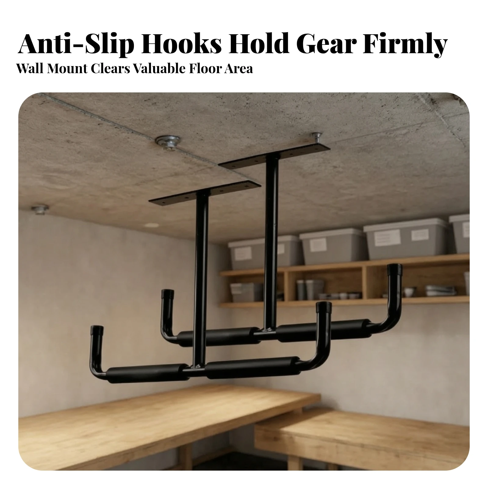 Holder Padded Ceiling Kayak Storage Rack Kayak Ceiling Mount with Padding Thick for Kayakers, Garage, Workshop