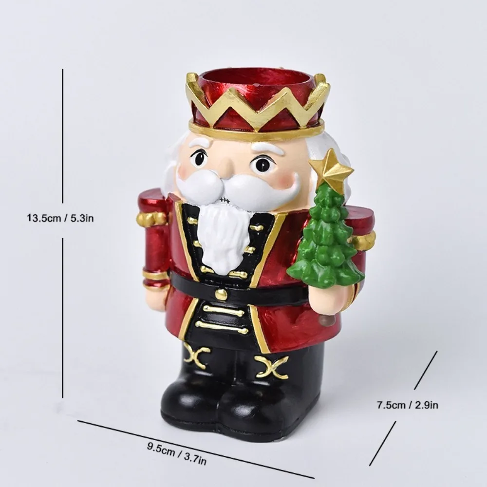 Spoof Resin Christmas Nutcracker Candlestick Desktop Decoration Candle Holder Calcifer Candlestick