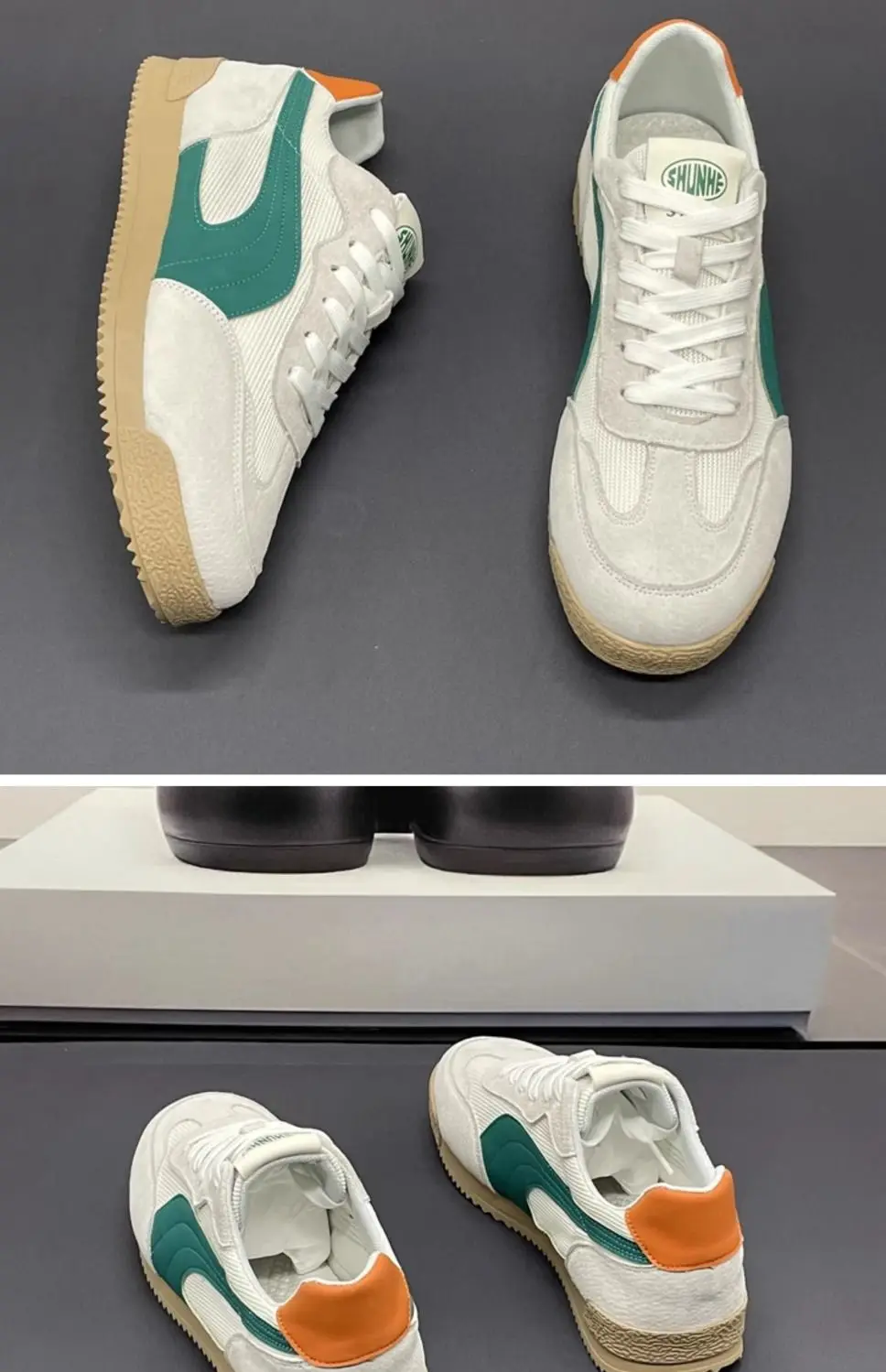 Atmungsaktive, weichsohlige, bequeme Freizeitschuhe für Herren in Übergröße, Frühling/Sommer, Mesh, Low-Top-Plateau-Sneaker, Schnürschuhe, flache Schuhe – Detail 9
