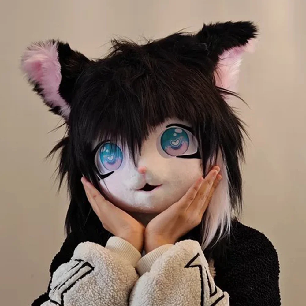 Fursuit Kigurumi Beast Head Mask Cosplay Animal Cat Anime Lolita Kig Skull Helmet Halloween Carnival Party Costume Prop Gifts