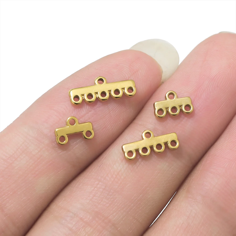 20 Stück Edelstahl Gold Mehrstrang-Halsketten- und Armbandverschlüsse, Ösen, Kettenverbinder, DIY-Schmuckzubehör – Detail 3