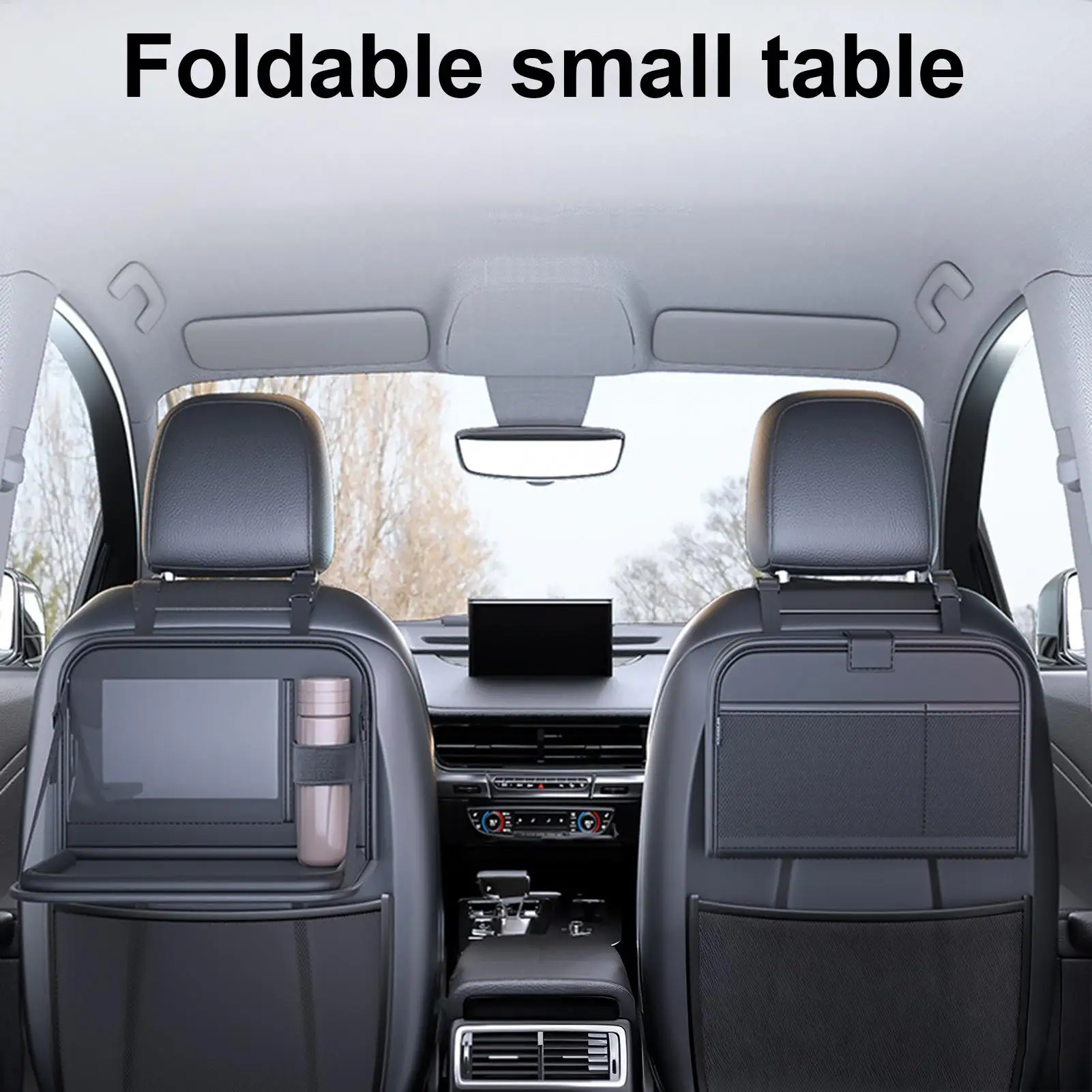 

Tray For Car Seat Folding Rear Desk Storage Laptop Holder Table For Car Seat For Toddler Airplane Camping Long Ride Snack Time