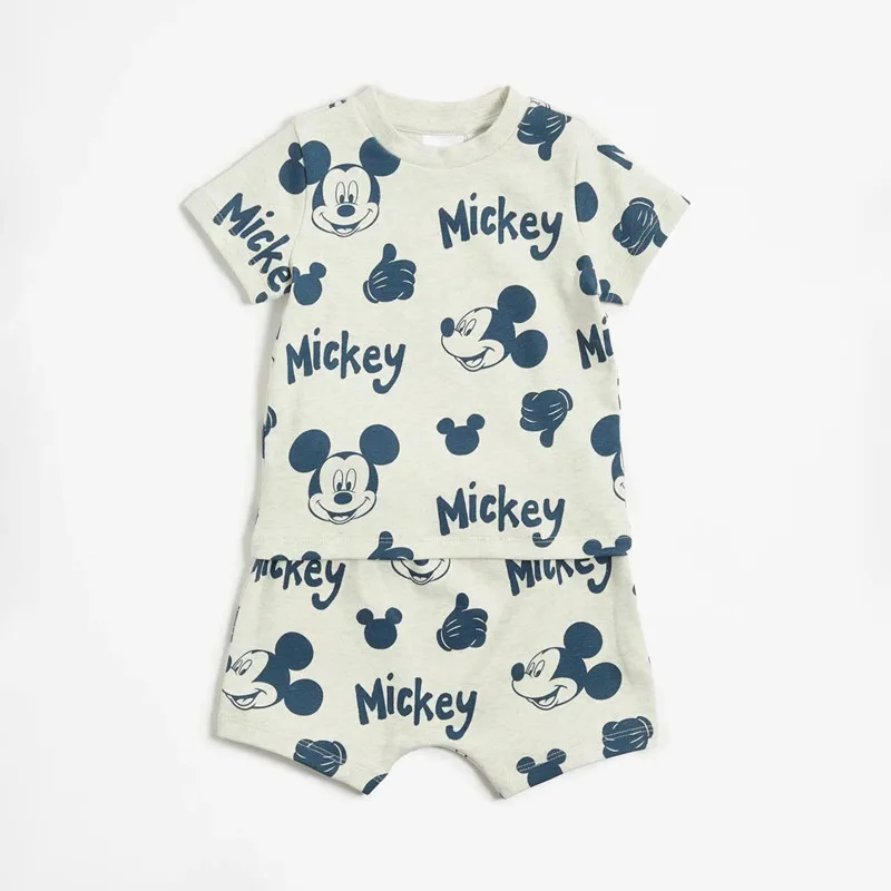 

0-4Years Summer Kids Baby Clothes Outfits Cotton Mickey Minnie Print Tee + Shorts Toddler Boy Girl Casual Sets