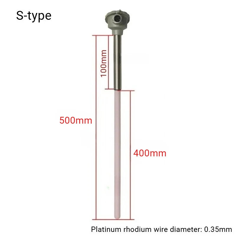4PCS ( Included 1PCS L600mm & 3PCS L500mm ) Ceramic Platinum Rhodium Thermocouple S-type Platinum Rhodium Wire 0.35mm