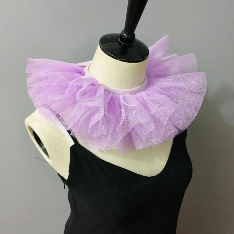 50LE RETRO 3 LAIENDEADED TULE NECE RUFF DECORATION FASHIT