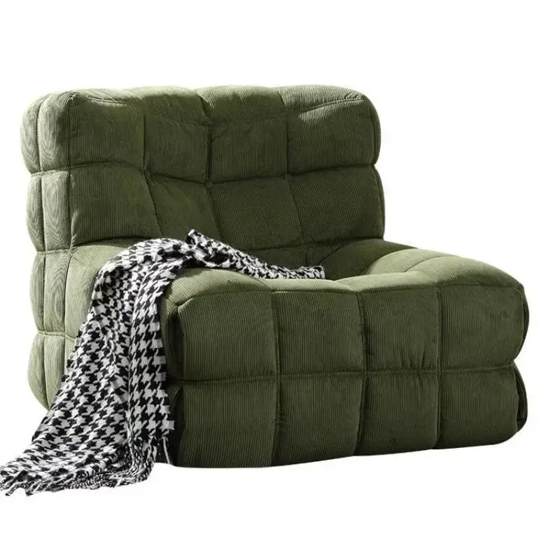 

Waffle, lazy sofa, living room fabric, simple, corduroy cream square