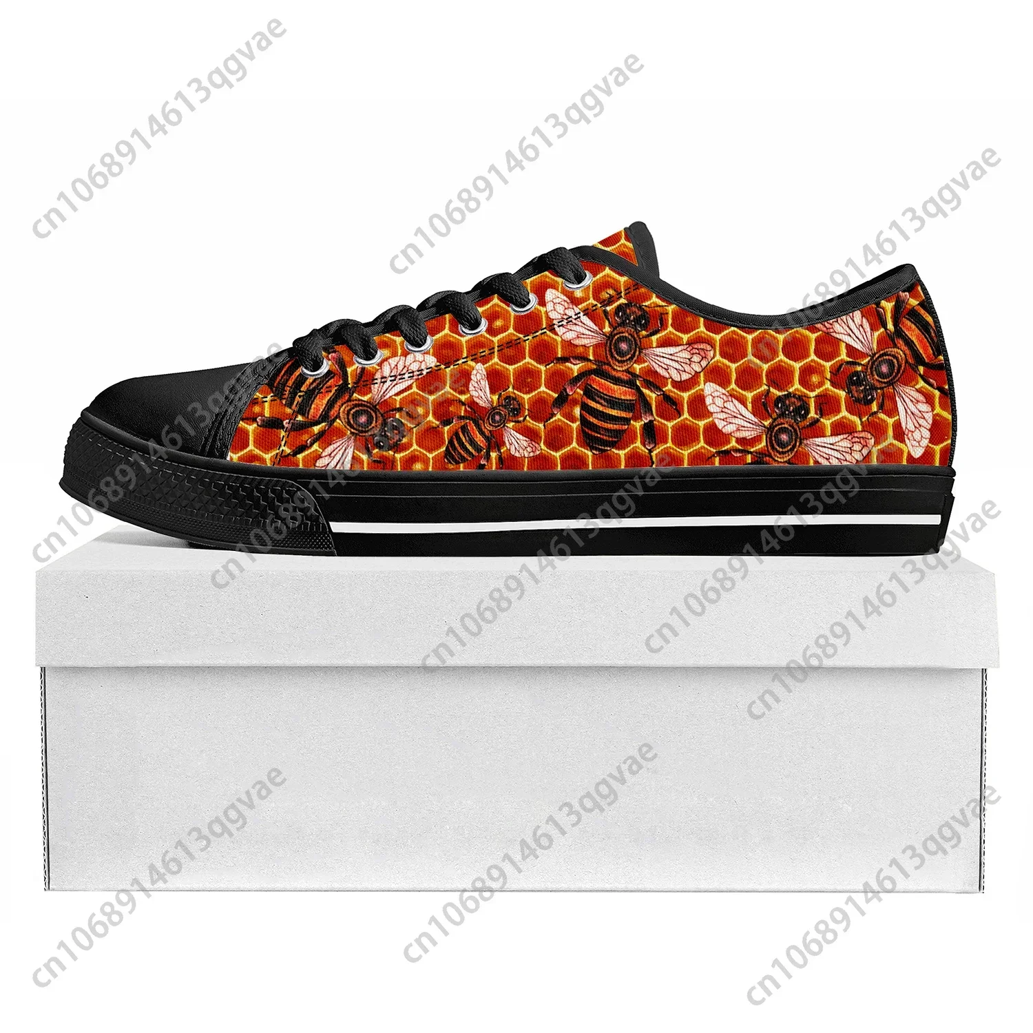 Bee Honeybee Low Top High Quality Sneakers Mens Womens Teenager Popularity Canvas Sneaker Casual Couple Shoes Custom Shoe Black