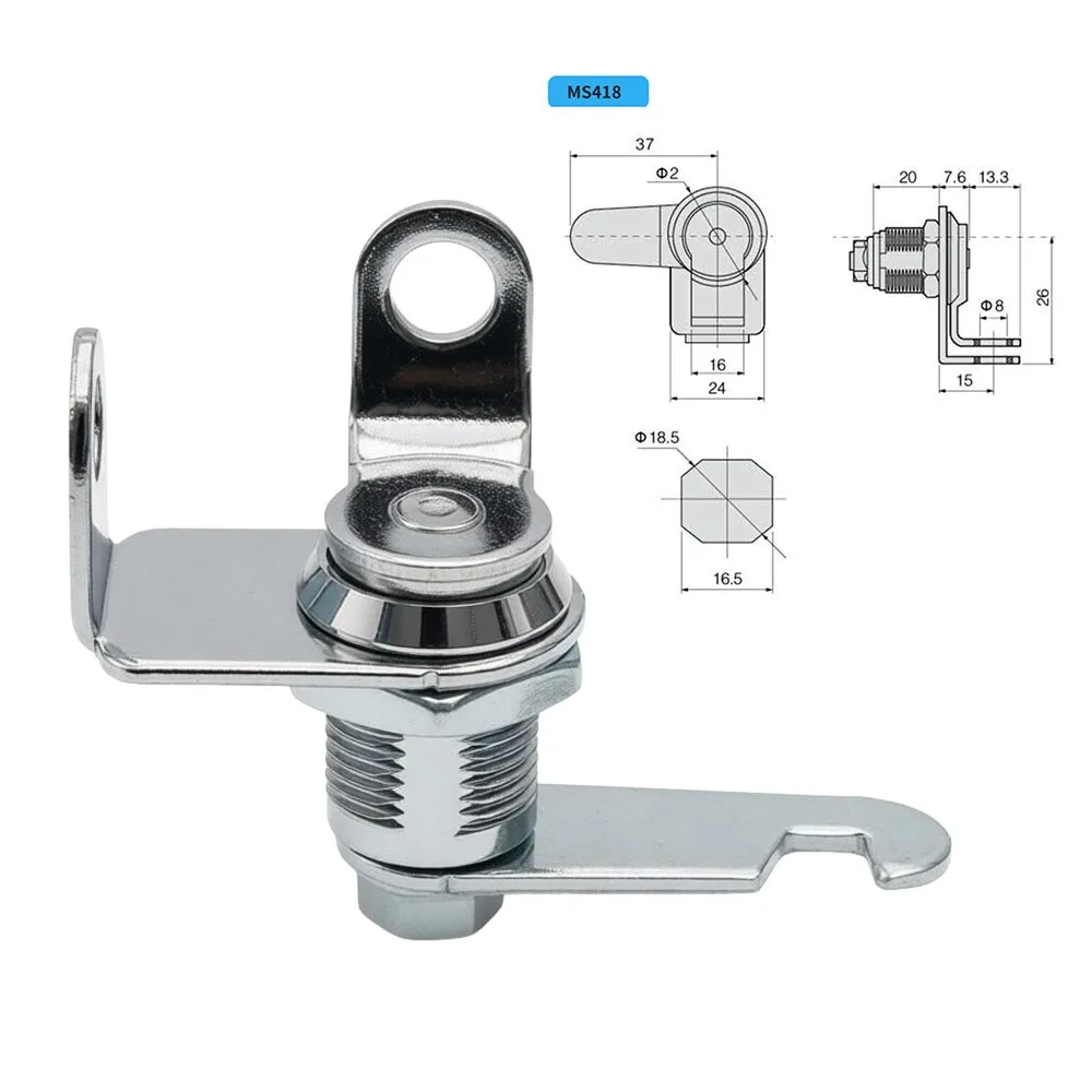 Chrome Finish Distribution Box Lock Thumb Operated Multi-purpose Cabinet Lock Zinc Alloy File Cabinet Lock Hardware Lock
