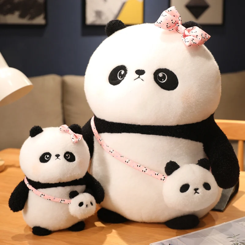 22-45 cm nieuwe panda knuffel knuffeldier zachte knuffel schattige panda met tas kussen speelgoed verjaardag Valentijn cadeau
