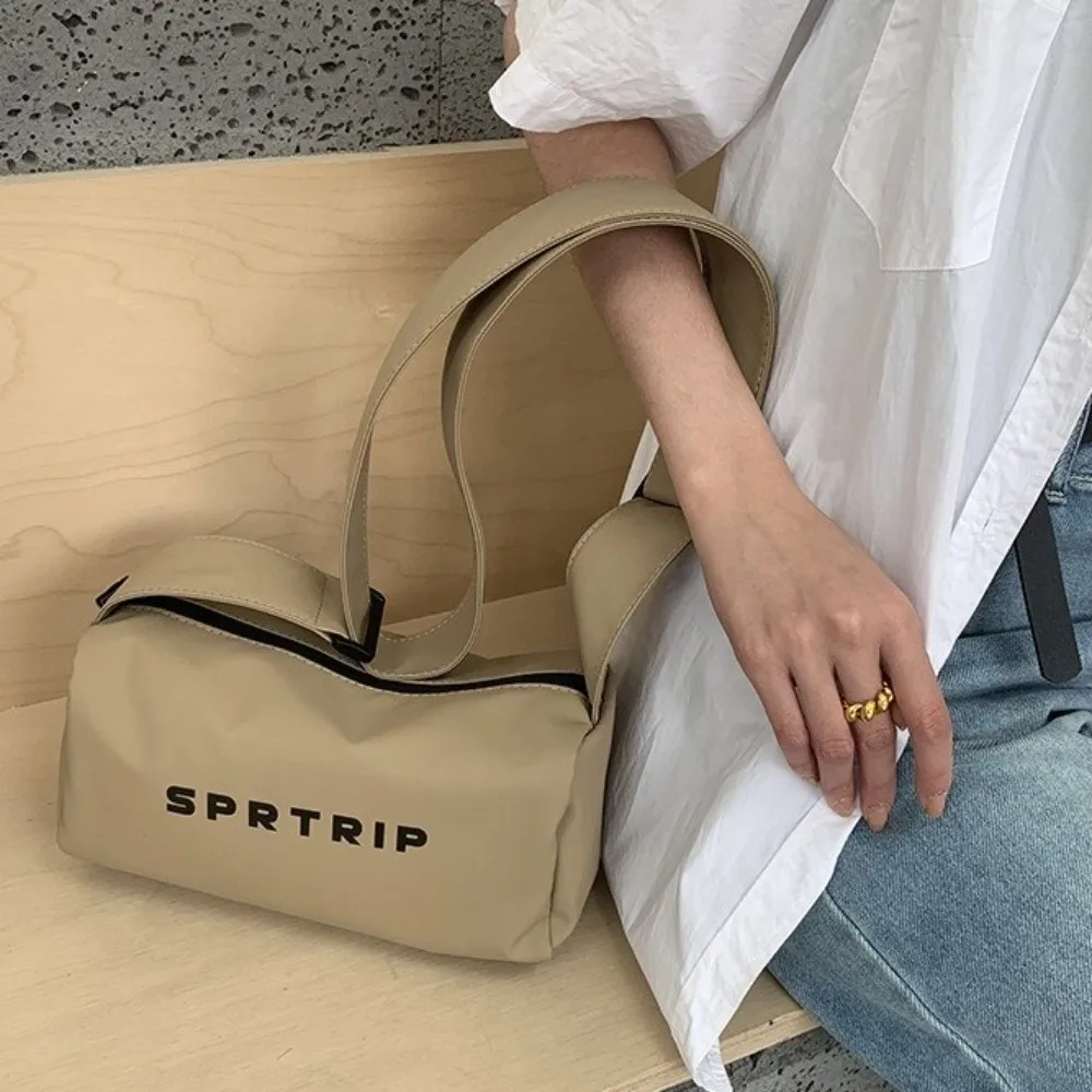 

Casual Oxford Cloth Square Bag Adjustable Strap Large Capacity Sports Messenger Bag Storage Letter Printed Shoulder Bag Outdoor