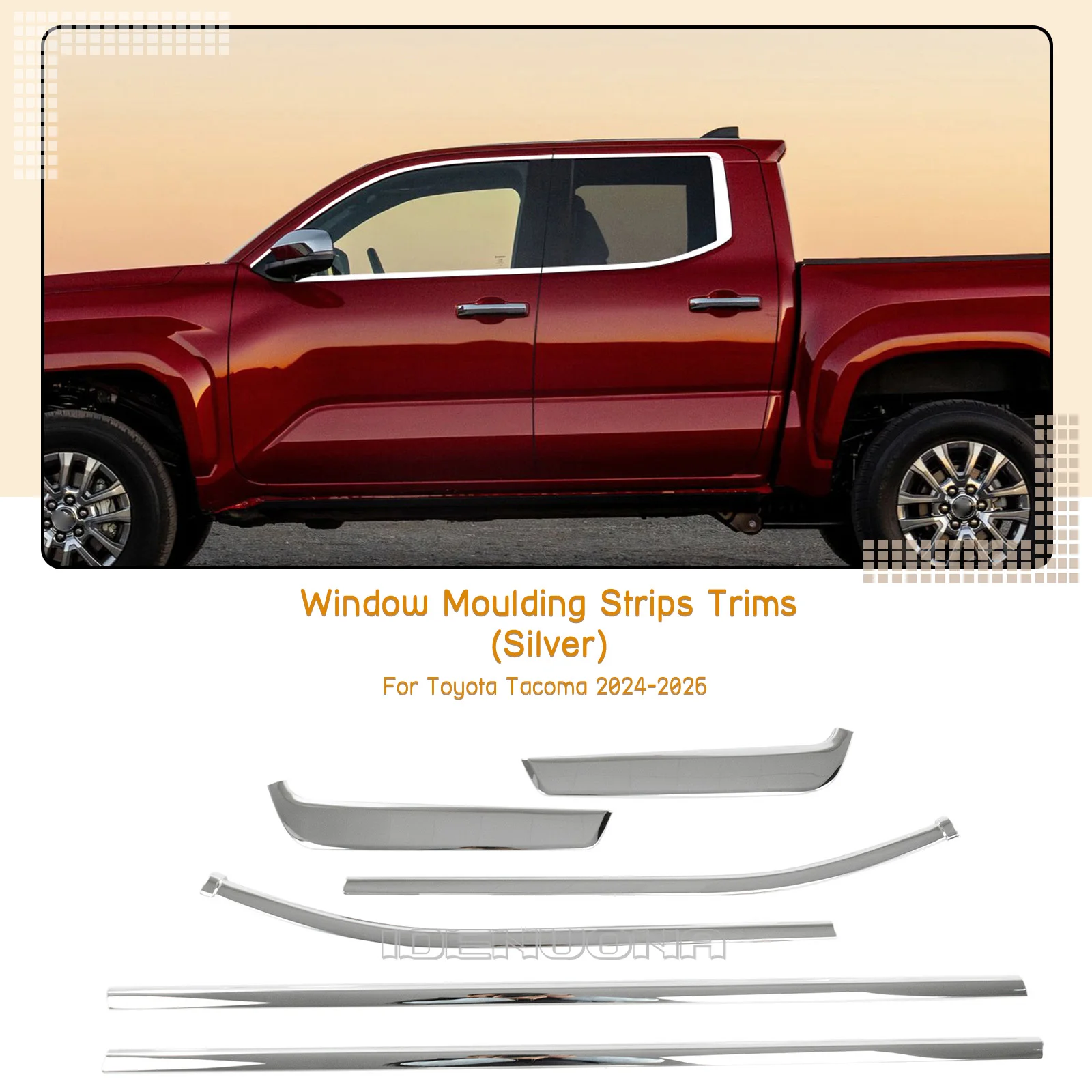 

Car Exterior Window Strip Trim Styling Decoration Sticker For Toyota Tacoma Double Cab 2024 2025 2026