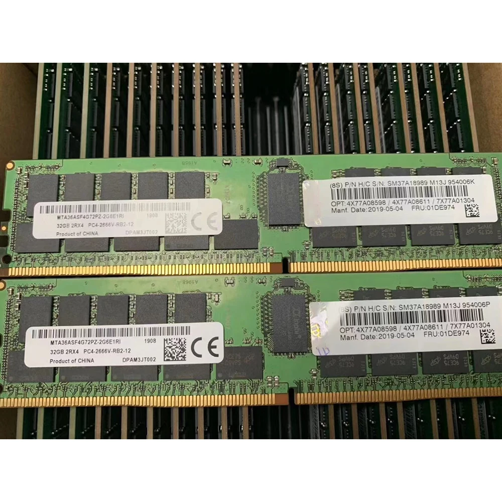 1 шт. серверная память для IBM SR850 SR860 SR950 SD330 SR590 SR570 01DE974 7X77A01304 32G 32 ГБ 2RX4 PC4-2666V-R DDR4 2666 RDIMM