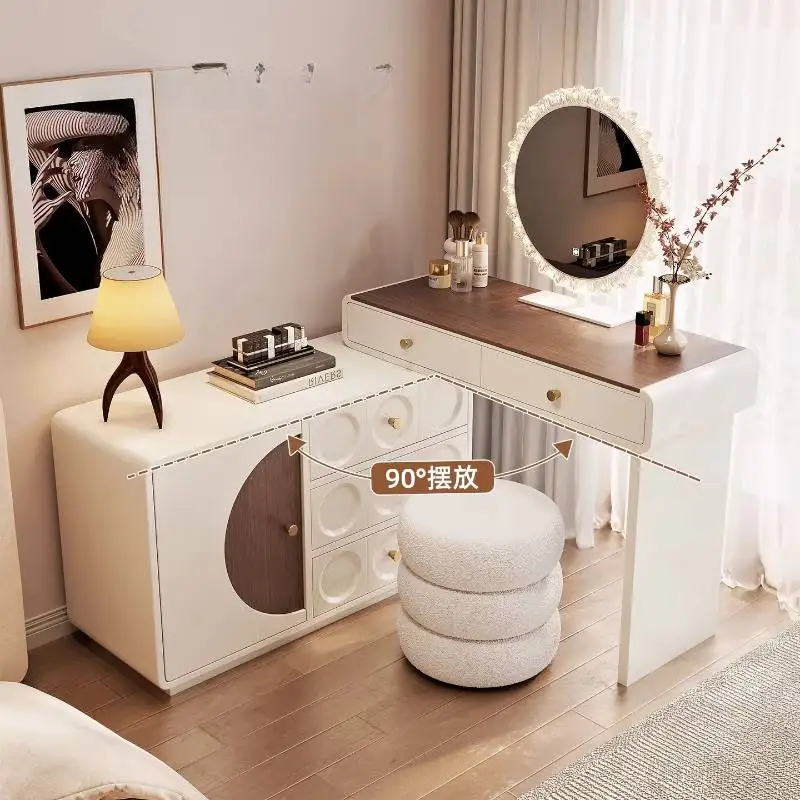 Extension Essentials Vanity Desk Shelves Wooden Modern Corner Dressing Table Drawers Cabinet Coiffeuse De Chambre Furnitures