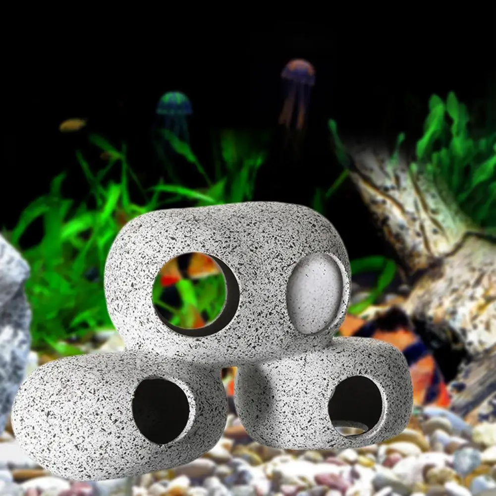 Compact Fish Tank Ornament Pollution-free Stones Toys Fish Tank Shelter House  Rock House Aquarium Shelter Fish Supplies