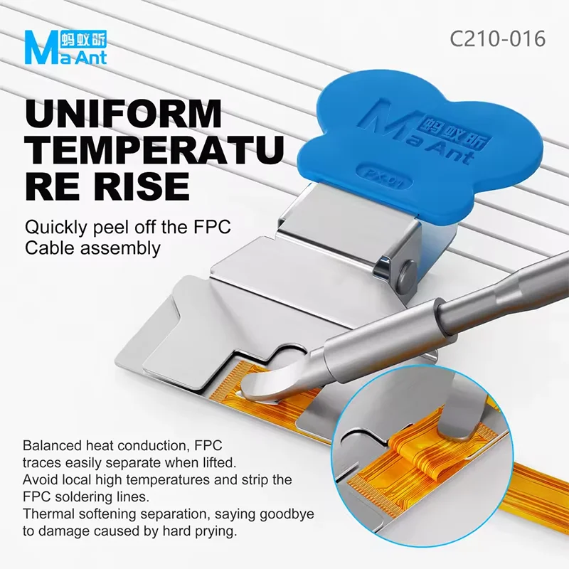 C210-016 Soldering Iron Tip 3D Curved Surface Assembly 210 Series Welding Station Quick Stripping FPC Ribbon Cable MAANT
