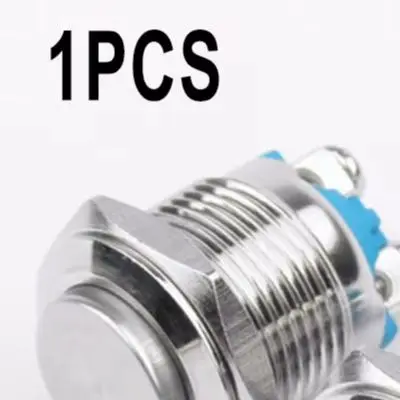 12V 16mm Metal Push Button Switch Normally Open Momentary Type for Motor Starters Contactors and Industrial Control Systems
