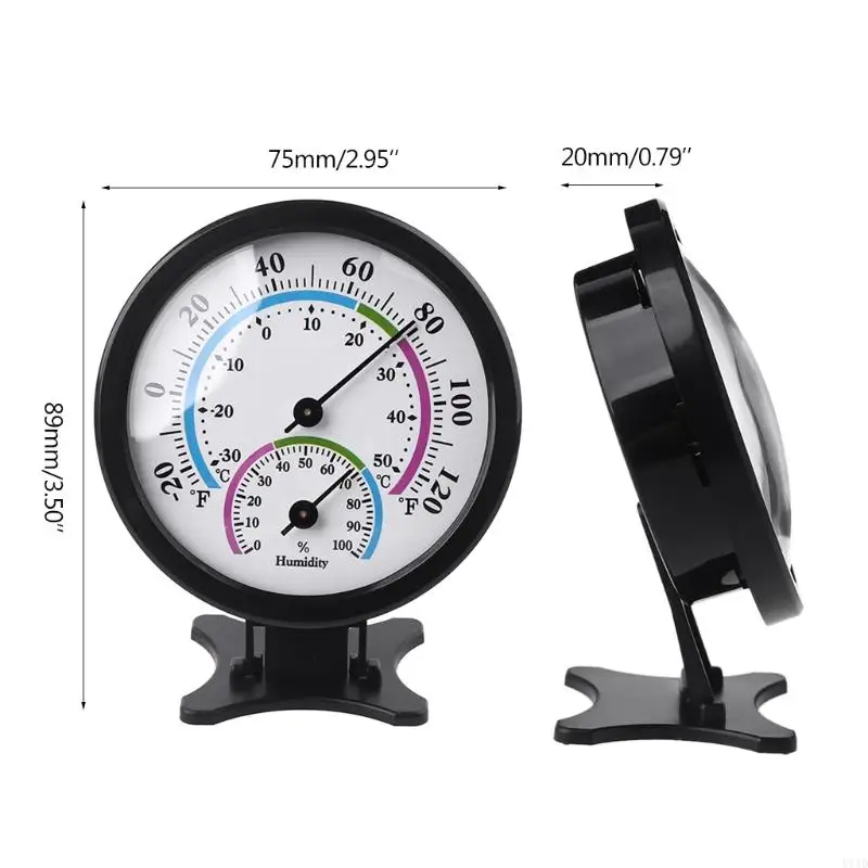 Y1AD No Battery Required Round Hygrometer Temperature & Humidity Weather