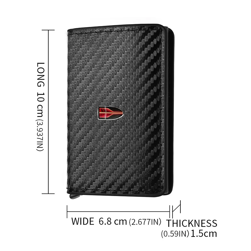 Carbon Fiber Credit Card Holder Car Logo Wallets Style Accessories For Hongqi H9 HS5 H5 H7 E-HS9 E115 HS7 LS7 2021 2022 2023