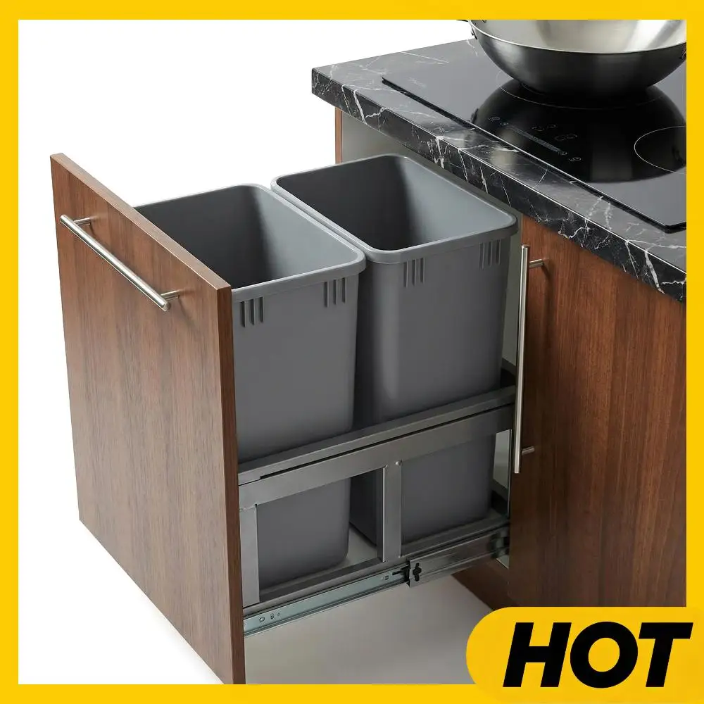 

Набор из 10 выдвижных мусорных баков для установки под раковину, 35 QT, легко моются, размер 14x18x9 дюймов, для кухни, ванной комнаты, офиса