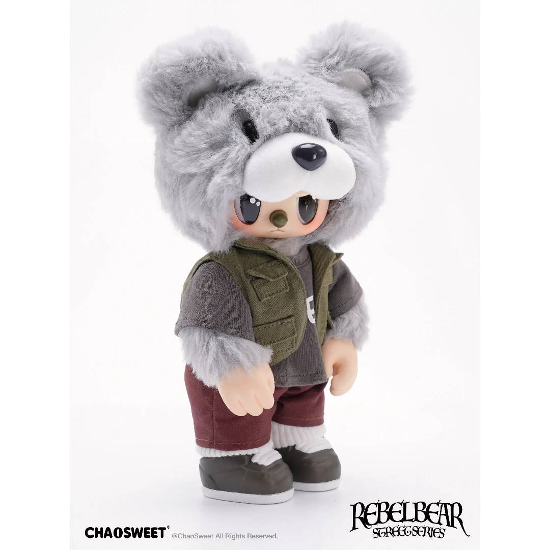 Chao Sweet Rebel Bear Street Series Vinyl Plush Doll Blind Box Articulation Mobility Vinyl Plush Doll Popular Pendant Halloween