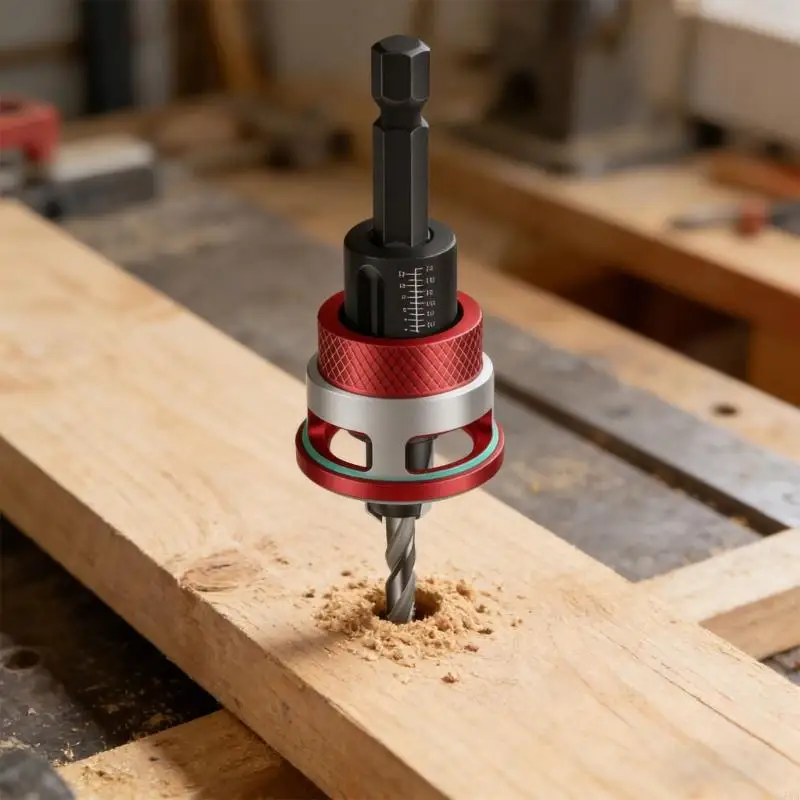 Multiple Size Alloy Countersink Drill Bit Set With Depth Limiter Electric Drill Attachments For Furniture Assembly 87HA