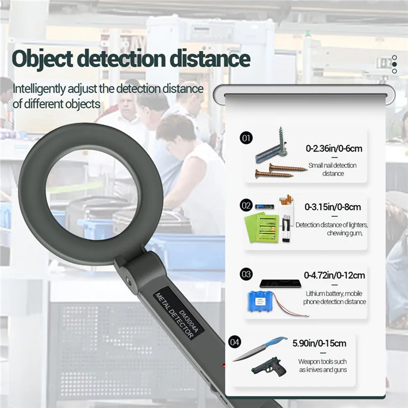 AK51-Metal  DM3004A Handheld Alarm High Sensitivity Metal Scanner Security Checker Pinpointer Search Coil